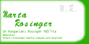 marta rosinger business card